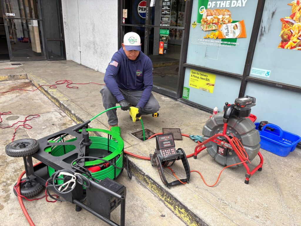 Rejuvenated a cast iron pipe with a robotic machine and a high-pressure water jetting system in Los Angeles, CA