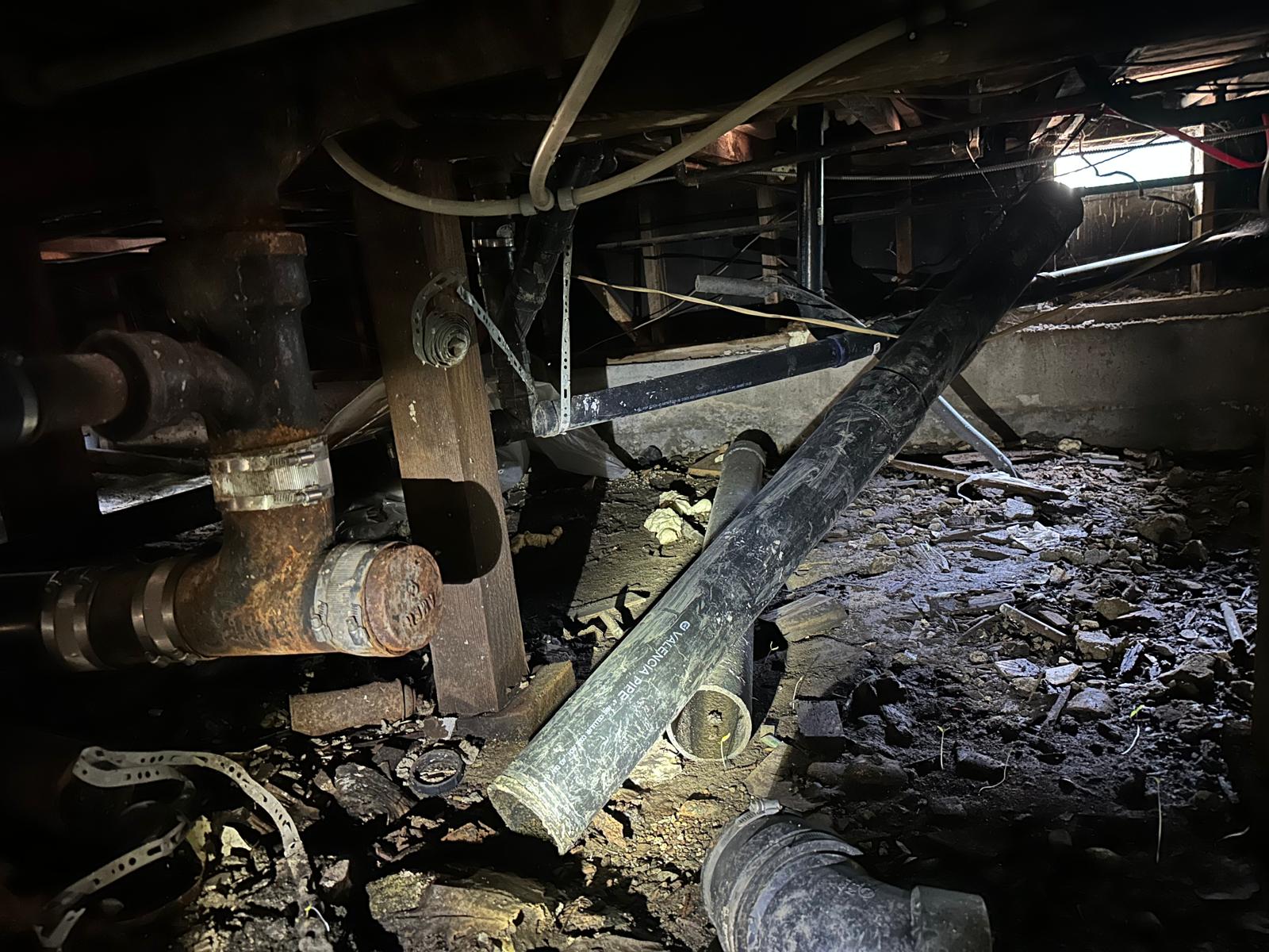 Sewer Pipe Replacement Underneath The House in Los Angeles, CA