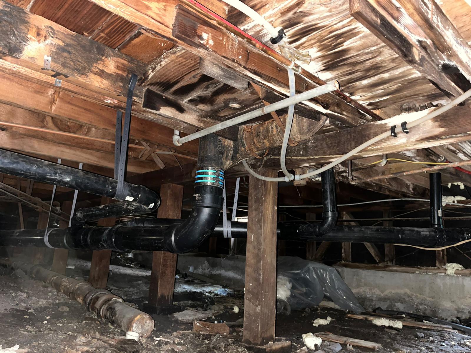 Sewer Pipe Replacement Underneath The House in Los Angeles, CA