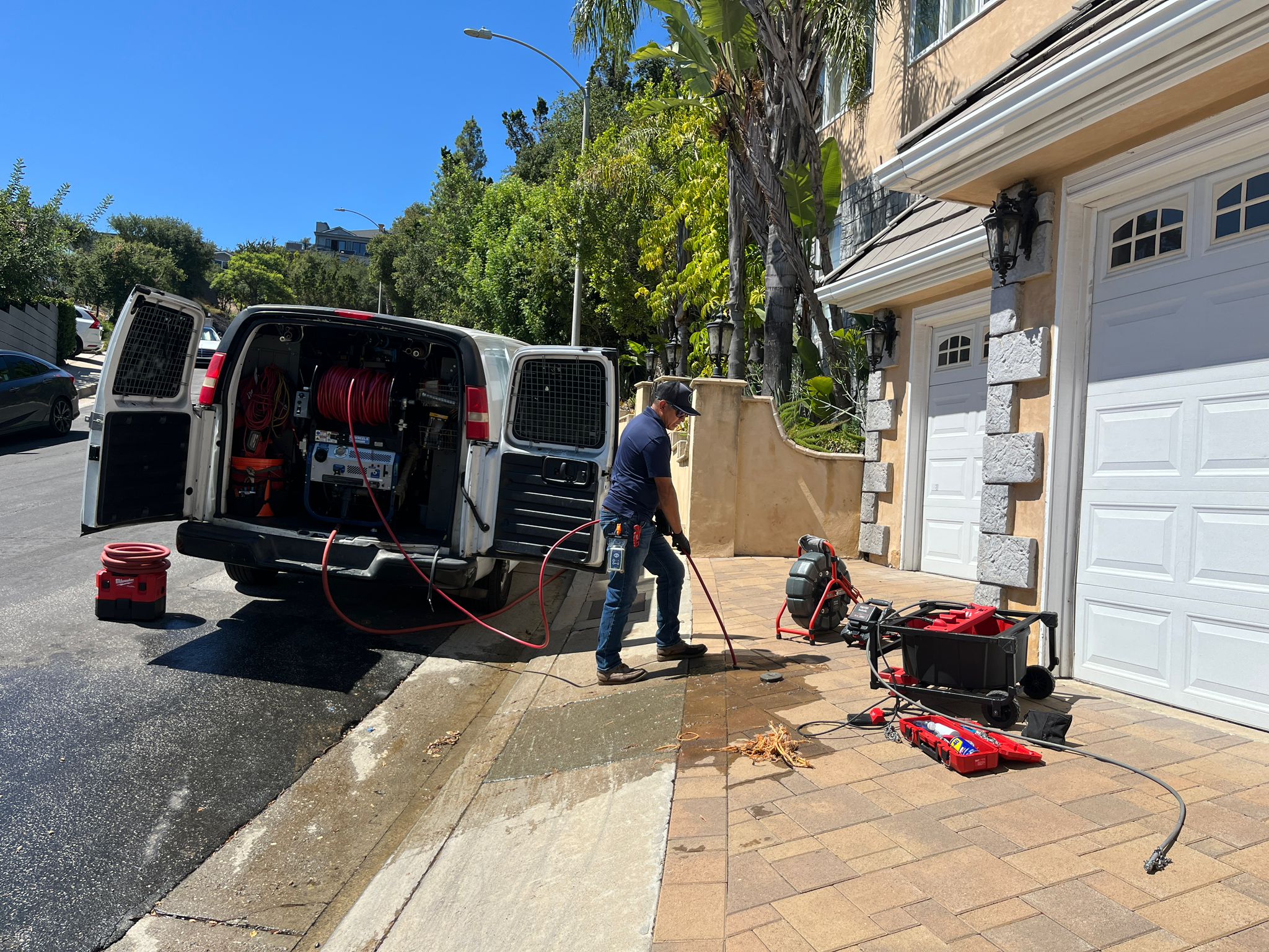Main Line Cleaning by Using A Hydro Jetting And Robot Cutting Machine Los Angeles CA 90005